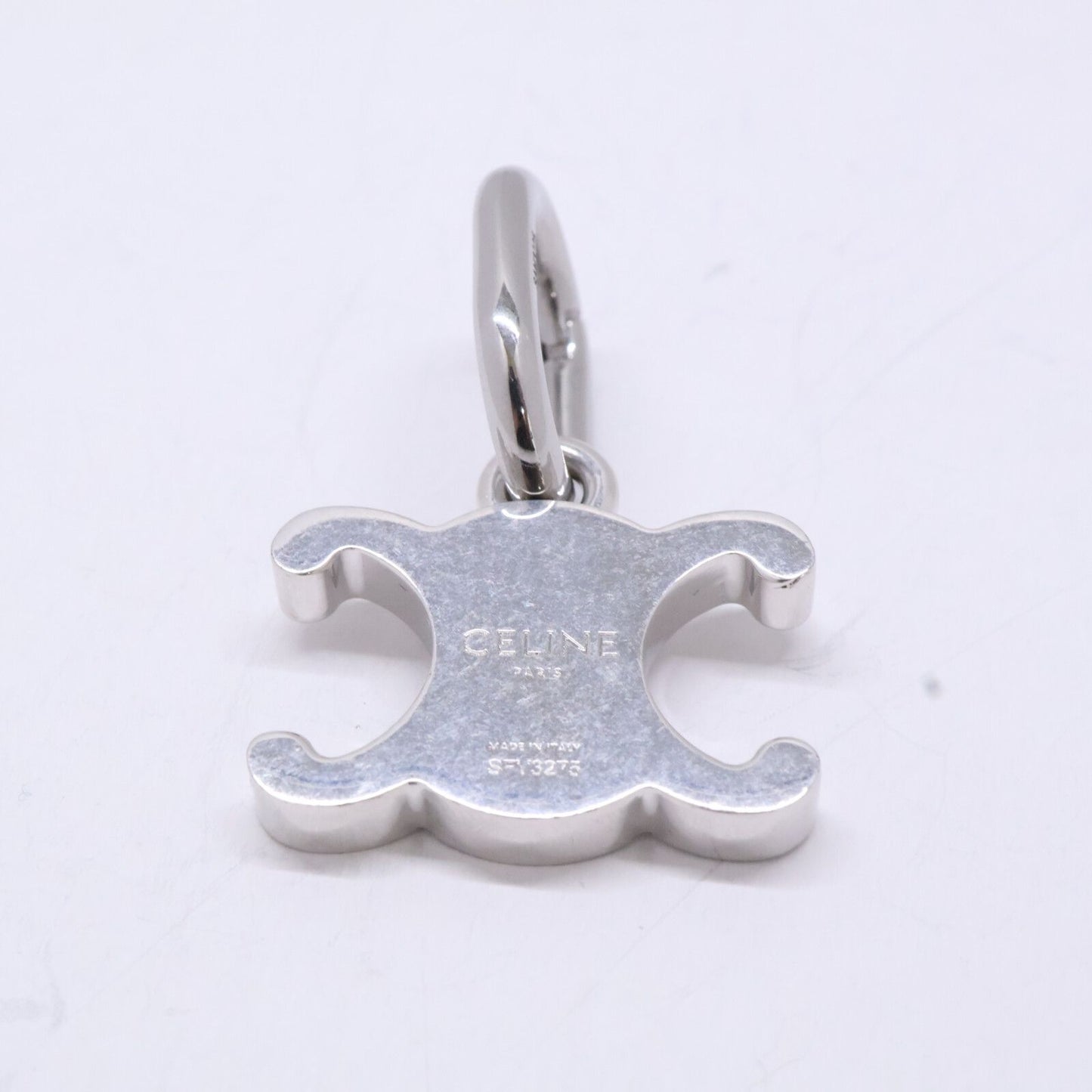 Celine Charm Triomphe Rhodium Finish Brass Keychain — view 5
