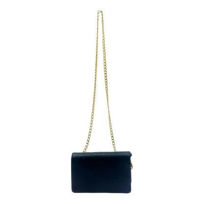 Prada Leather Saffiano Chain Wallet Black Shoulder — view 4