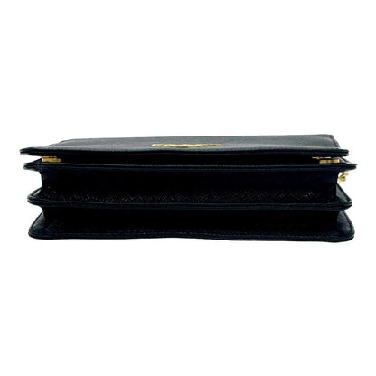Prada Leather Saffiano Chain Wallet Black Shoulder — view 5