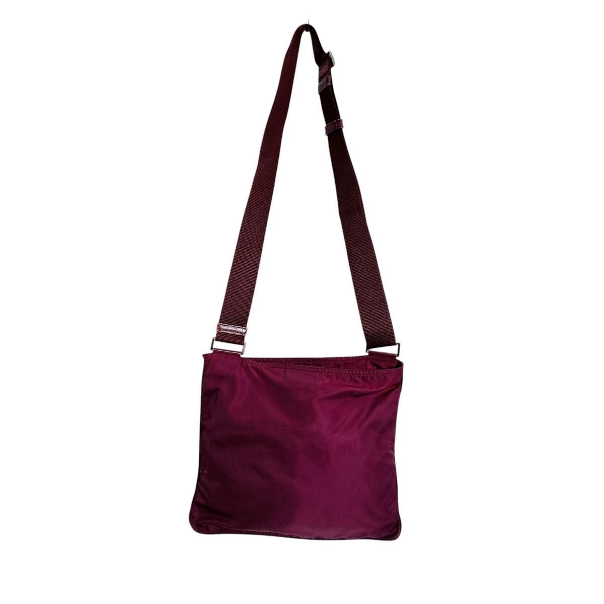 Prada Re-Nylon Cross Body Trianglelogo Shoulder Bag Wine Red — view 2