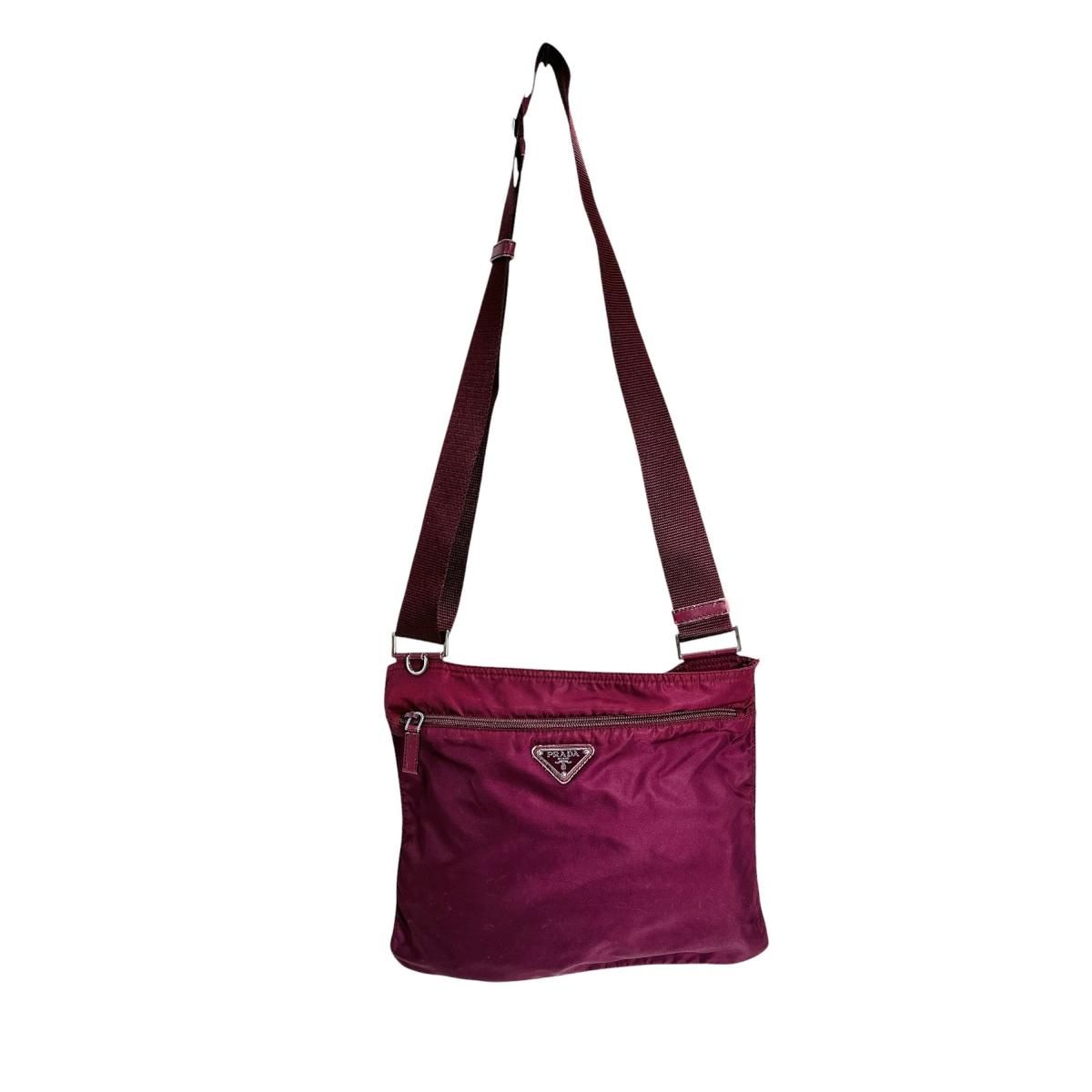 Prada Re-Nylon Cross Body Trianglelogo Shoulder Bag Wine Red