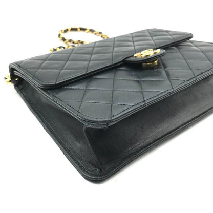 Chanel Shoulder Bag Chain Vintage Quilted CC Logo Black — view 4