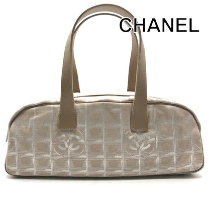 Chanel Handbag Shoulder Vintage CC Logo Beige