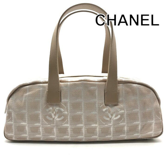 Chanel Handbag Shoulder Vintage CC Logo Beige
