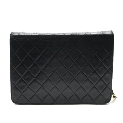 Chanel Shoulder Bag Chain Flap Gold Vintage Black — view 3