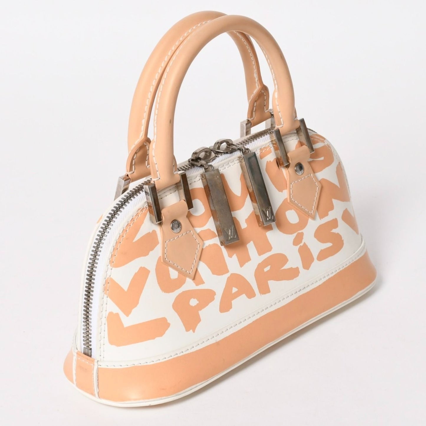 Louis Vuitton Monogram Graffiti Alma PM Horizon Tal Handbag White Beige — view 3