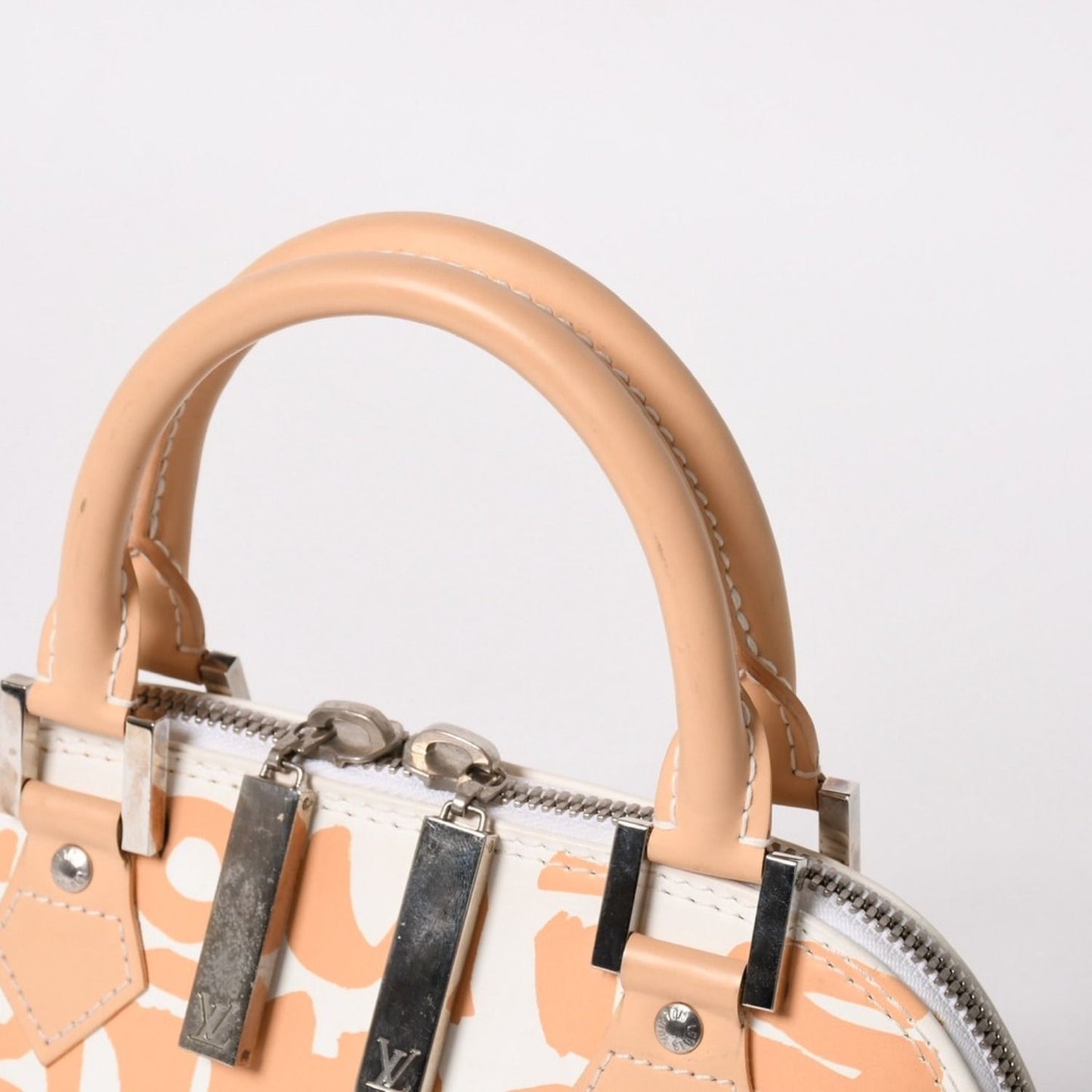 Louis Vuitton Monogram Graffiti Alma PM Horizon Tal Handbag White Beige — view 5