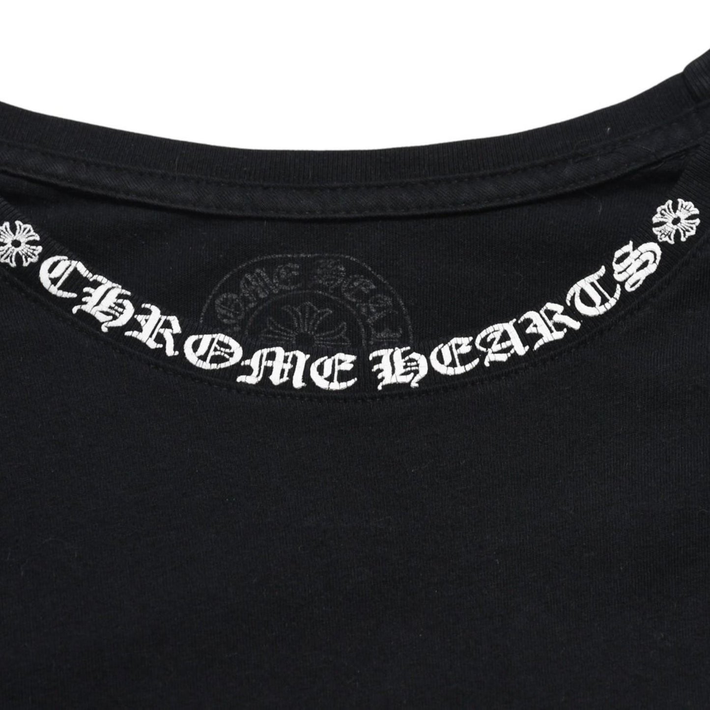 Chrome Hearts Long Sleeve T-Shirt CH Plus Horseshoe Scroll Label Black — view 7
