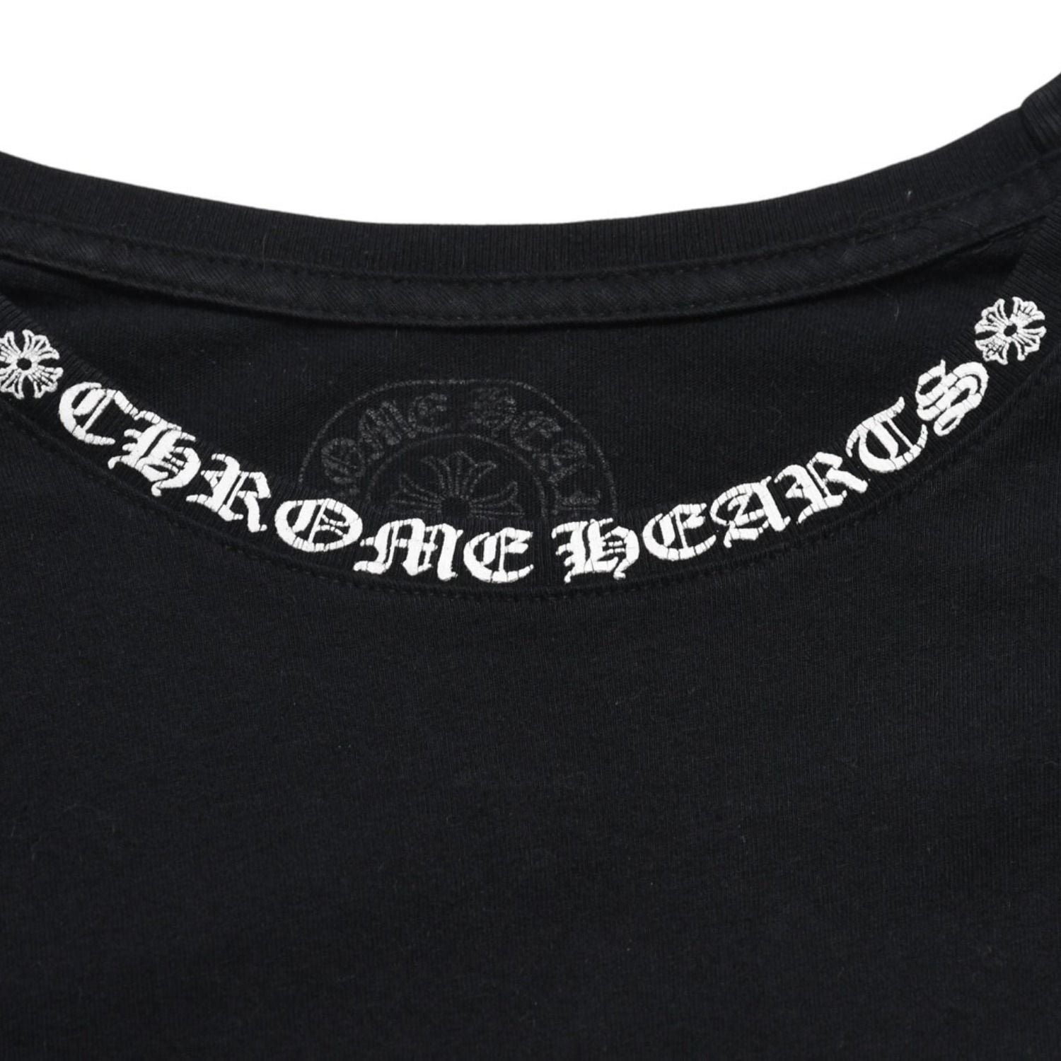 Chrome Hearts Long Sleeve T-Shirt CH Plus Horseshoe Scroll Label Black — view 7
