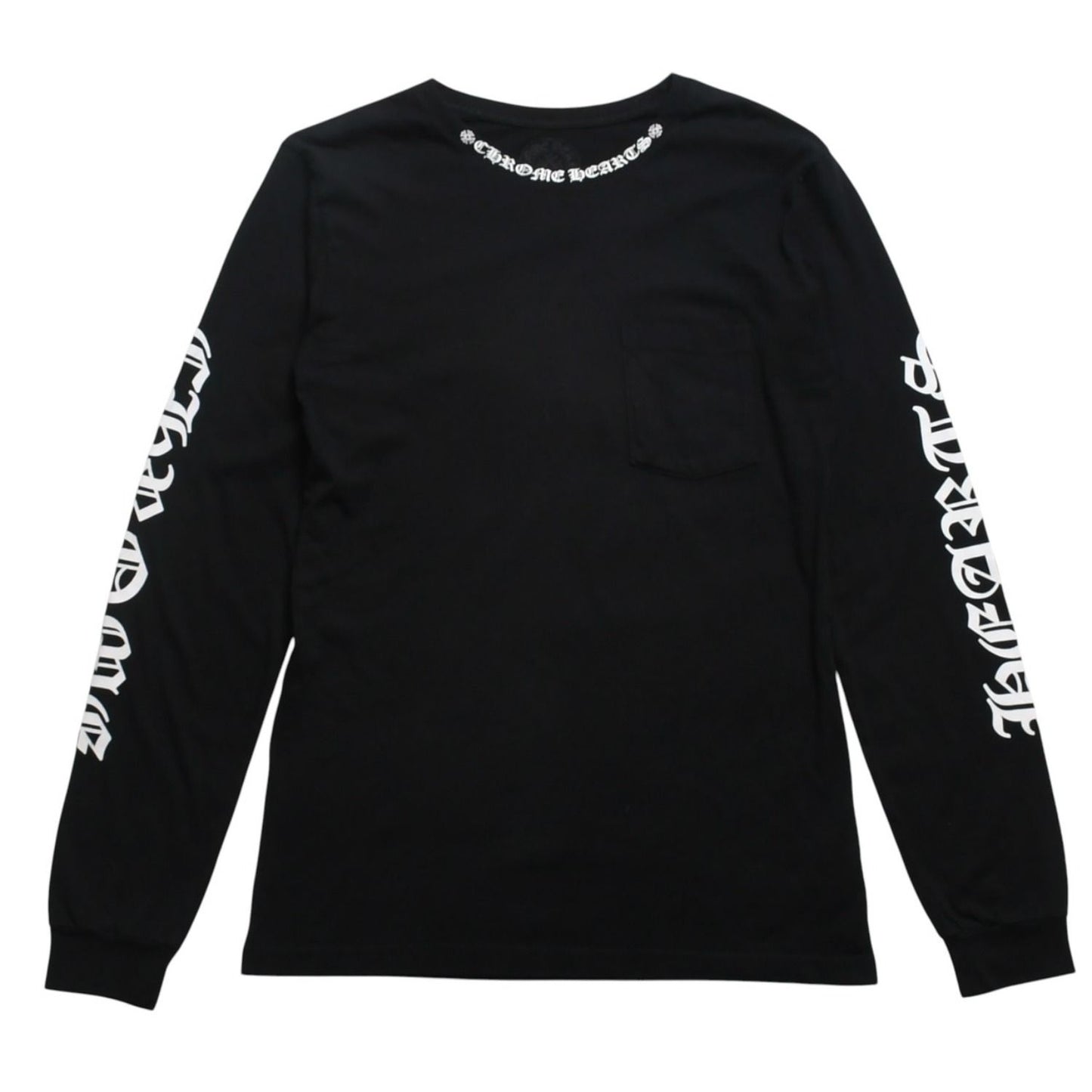 Chrome Hearts Long Sleeve T-Shirt CH Plus Horseshoe Scroll Label Black