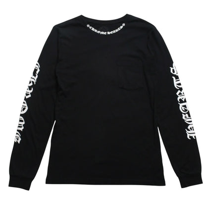 Chrome Hearts Long Sleeve T-Shirt CH Plus Horseshoe Scroll Label Black