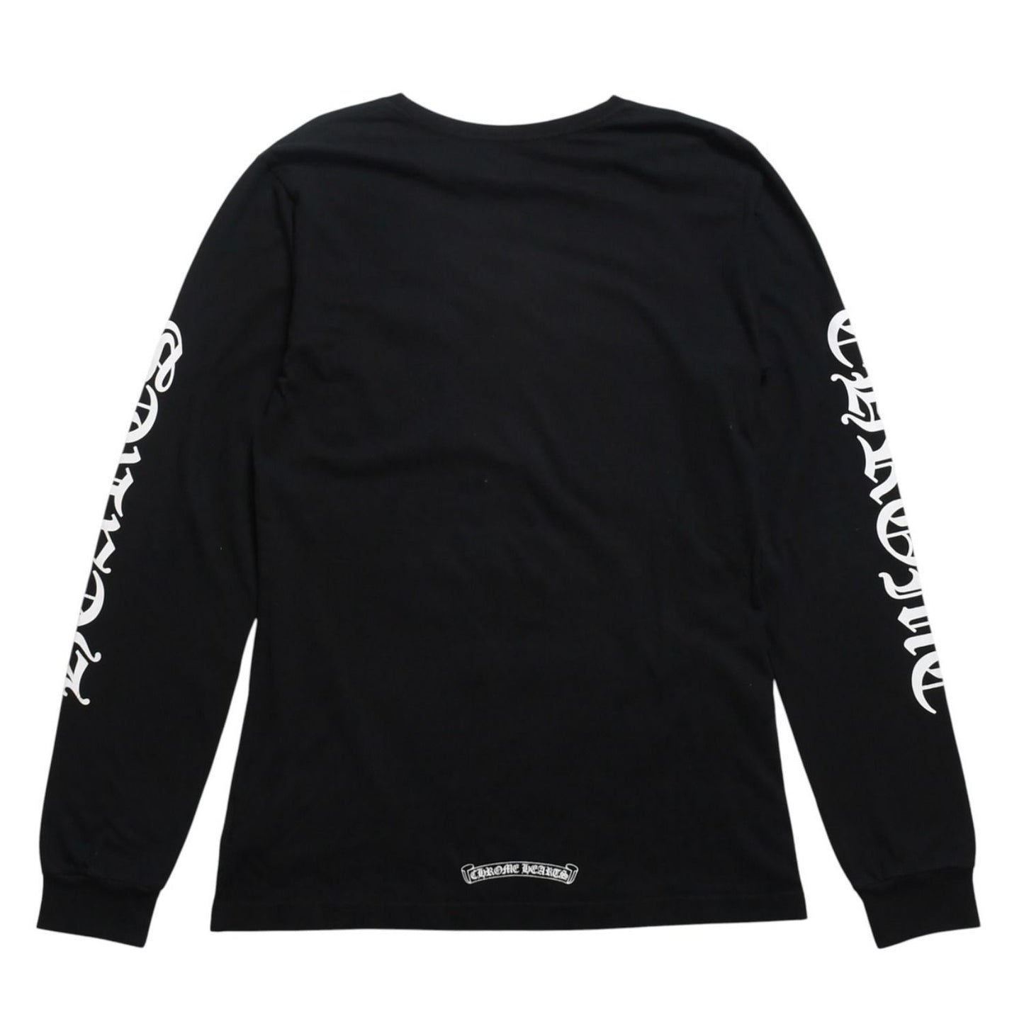 Chrome Hearts Long Sleeve T-Shirt CH Plus Horseshoe Scroll Label Black — view 3