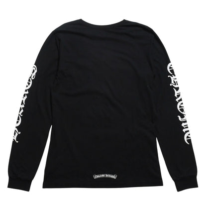 Chrome Hearts Long Sleeve T-Shirt CH Plus Horseshoe Scroll Label Black — view 3