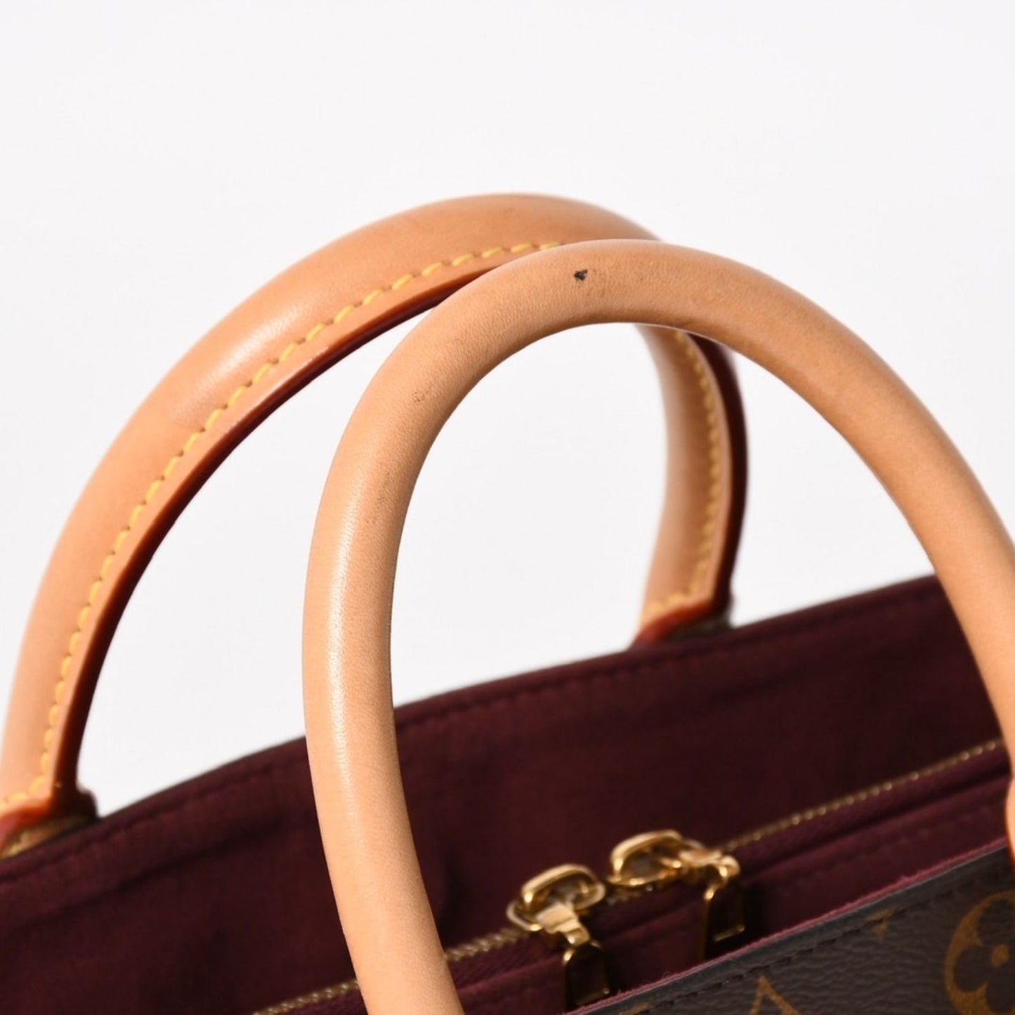 Louis Vuitton Soufflot BB Monogram Handbag Canvas Vachetta Leather Brown — view 5