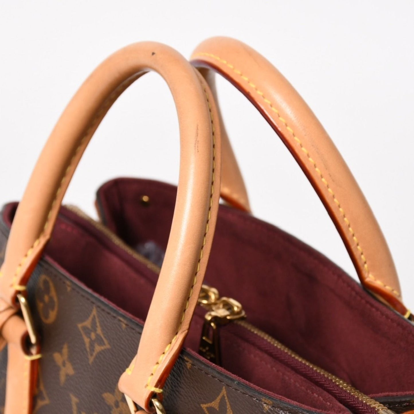 Louis Vuitton Soufflot BB Monogram Handbag Canvas Vachetta Leather Brown — view 6