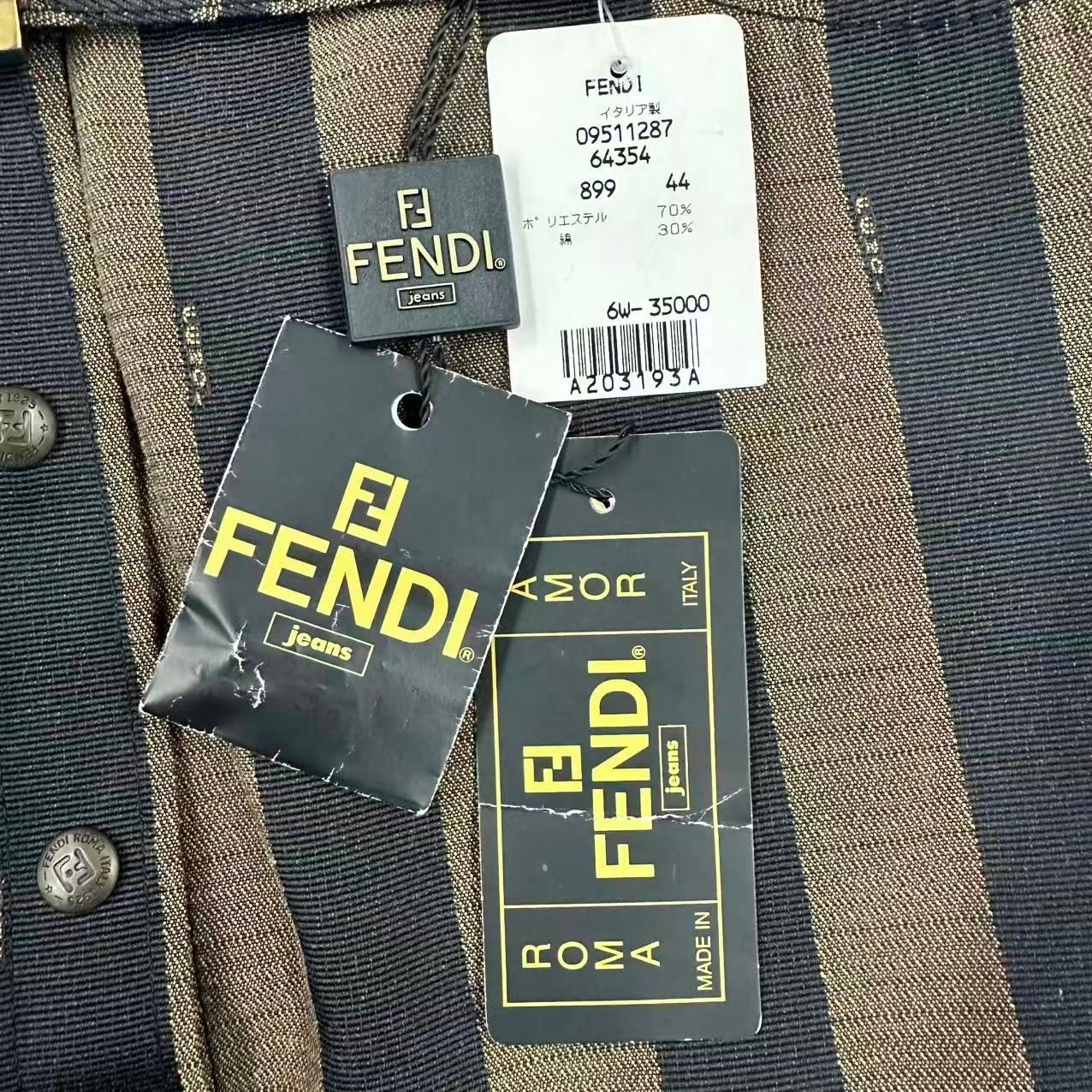 Fendi Zucca Pattern FF Logo with Belt Mini Skir Brown Black 44 Skirt — view 7