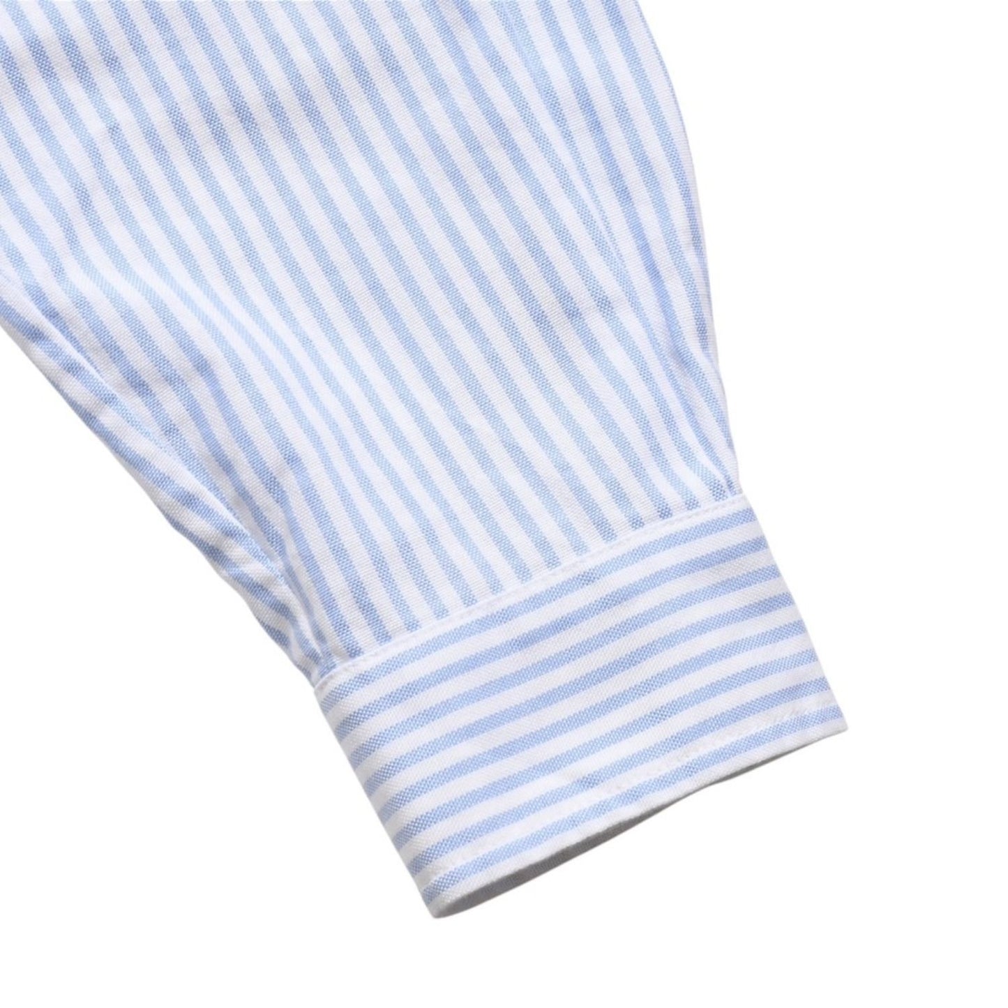 Miu Miu Crystal Cropped Long Sleeve T-Shirt Striped Rhinestone Light Blue XS — view 4