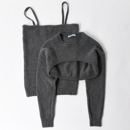 Prada Detachable Shrug Camisole Sweater Wool Ensemble Knit Set Bolero 44