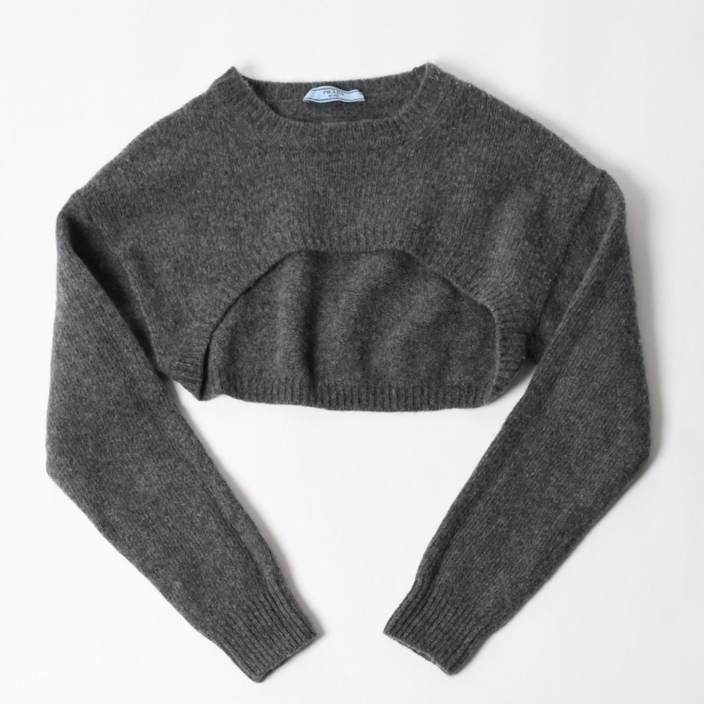 Prada Detachable Shrug Camisole Sweater Wool Ensemble Knit Set Bolero 44 — view 7