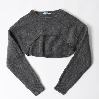 Prada Detachable Shrug Camisole Sweater Wool Ensemble Knit Set Bolero 44 — view 7