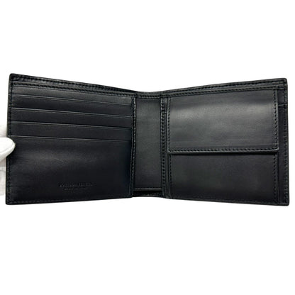 Bottega Veneta Wallet Intrecht Bifold Leather Black Case Compact Small Simple — view 4