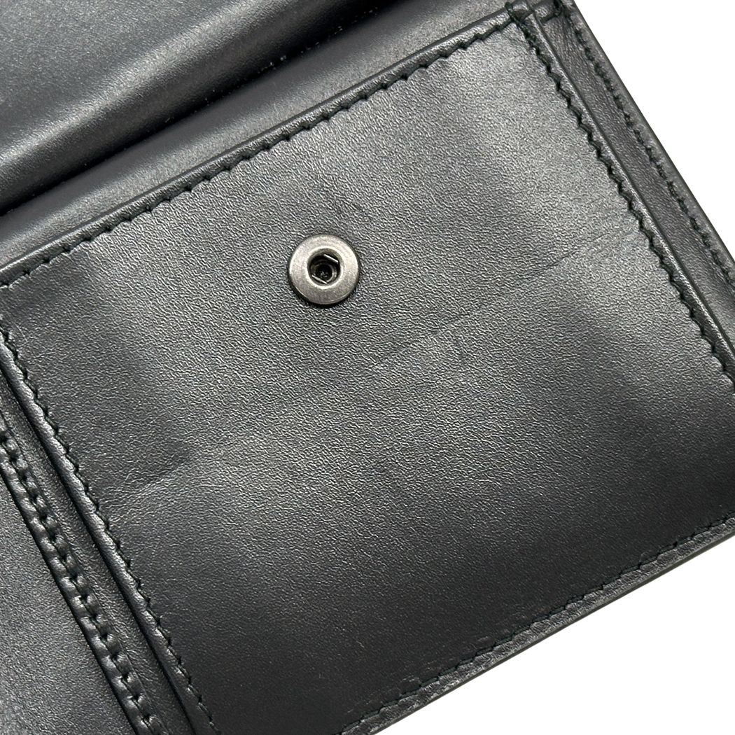 Bottega Veneta Wallet Intrecht Bifold Leather Black Case Compact Small Simple — view 9