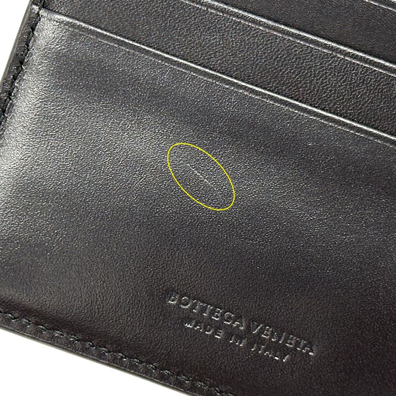 Bottega Veneta Wallet Intrecht Bifold Leather Black Case Compact Small Simple — view 7