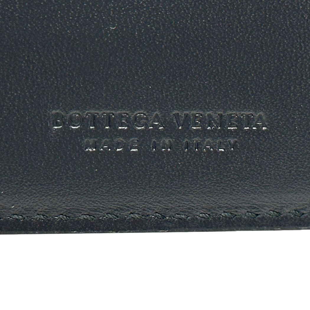 Bottega Veneta Wallet Intrecht Bifold Leather Black Case Compact Small Simple — view 5