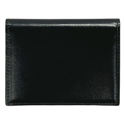 Celine Card Case Shiny Calfskin Bifold Triomphe Holder Black Gold Small Compact — view 2