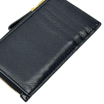 Dior Wallet Coin Case Leather Calo Cosmos Zip Card Holder Black Gold Compact — view 8