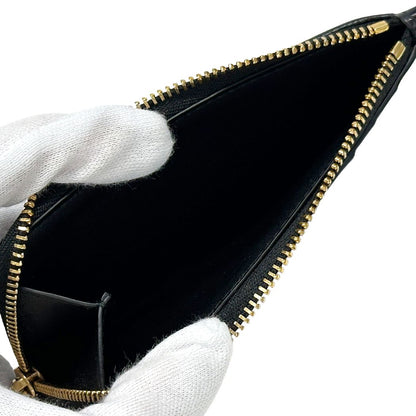 Dior Wallet Coin Case Leather Calo Cosmos Zip Card Holder Black Gold Compact — view 4