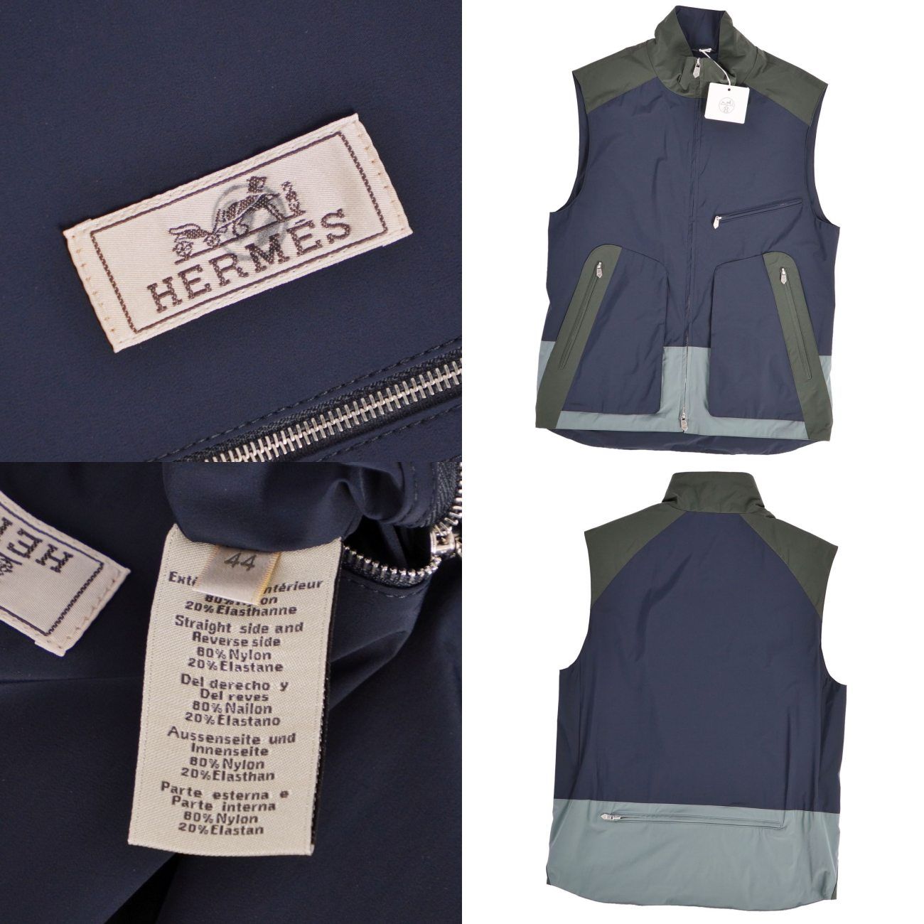 Hermes Vest Gilet Zip Up Nylon Outer — view 7