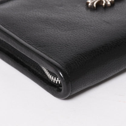 Chrome Hearts Black Heavy Leather Organizer Wallet Dagger Cow Clutch 925 — view 8