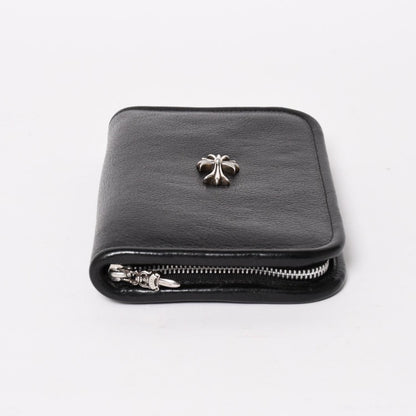 Chrome Hearts Black Heavy Leather Organizer Wallet Dagger Cow Clutch 925 — view 6