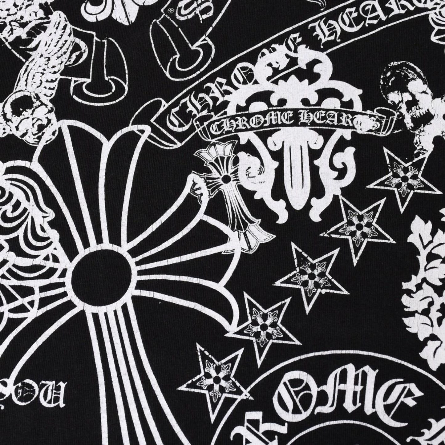 Chrome Hearts Pocket T-Shirt CH Cross Cemetery Horseshoe Dagger Star Scroll — view 5