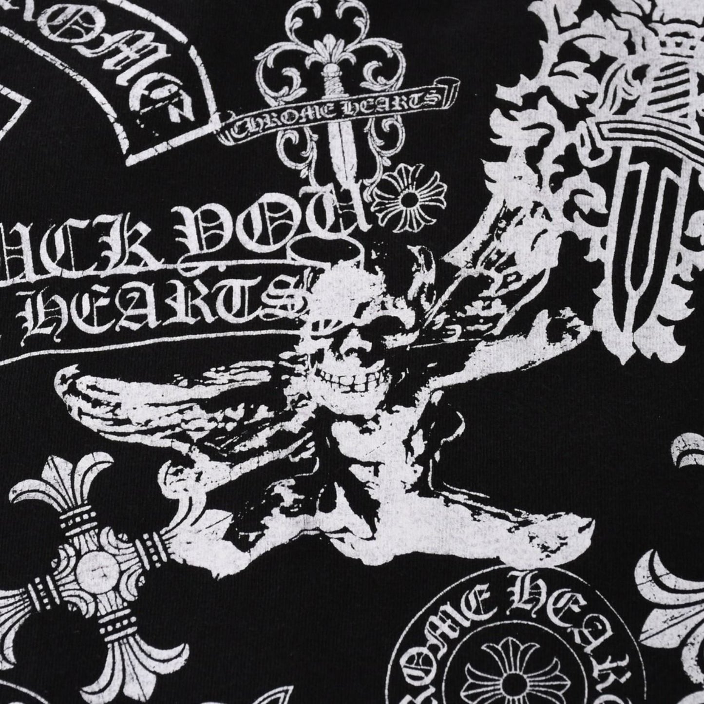 Chrome Hearts Pocket T-Shirt CH Cross Cemetery Horseshoe Dagger Star Scroll — view 8
