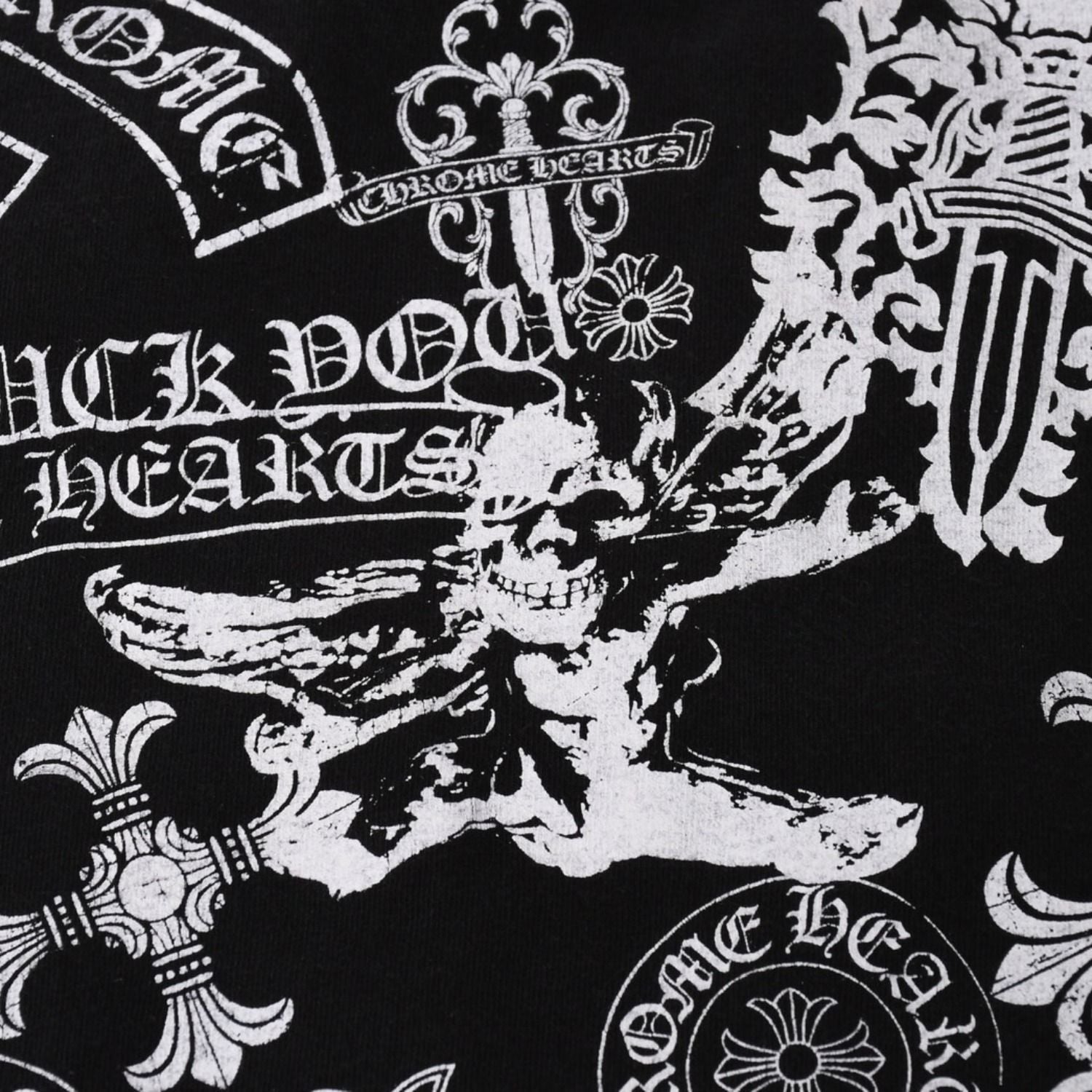 Chrome Hearts Pocket T-Shirt CH Cross Cemetery Horseshoe Dagger Star Scroll — view 8
