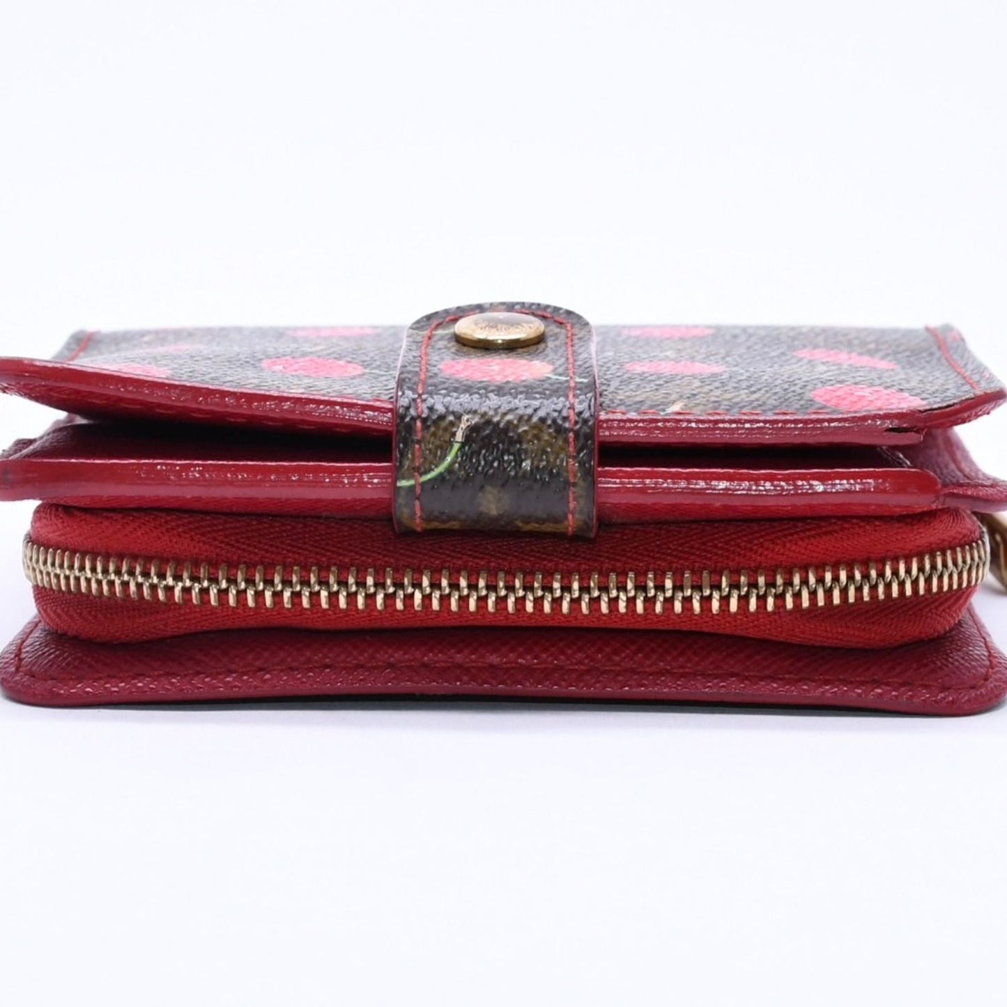 Louis Vuitton Monogram Cherry Compact Zip Bifold Wallet Takashi Murakami Brown — view 6