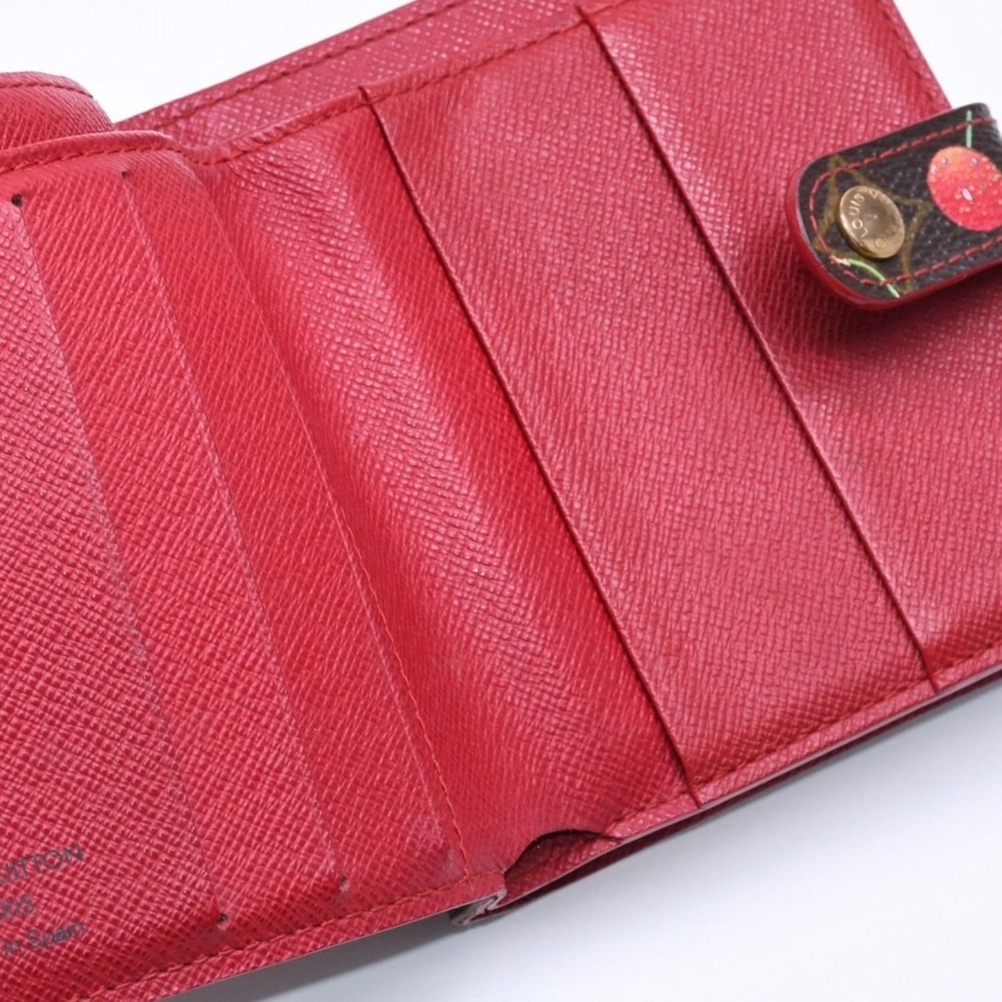 Louis Vuitton Monogram Cherry Compact Zip Bifold Wallet Takashi Murakami Brown — view 8