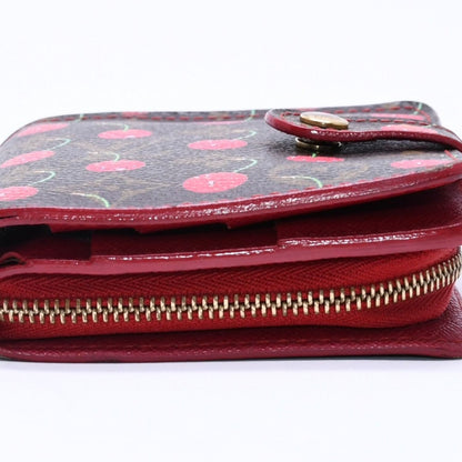 Louis Vuitton Monogram Cherry Compact Zip Bifold Wallet Takashi Murakami Brown — view 5