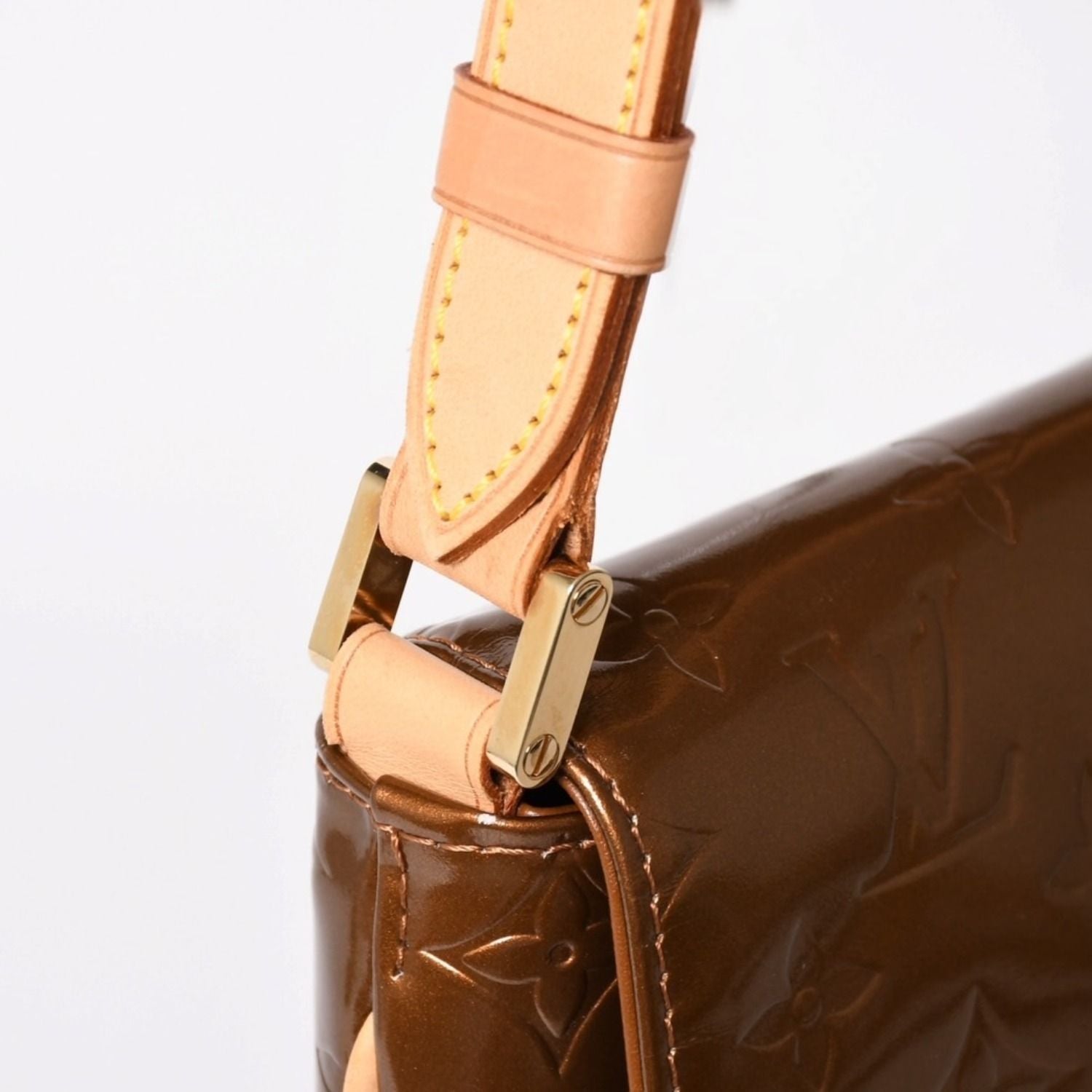 Louis Vuitton Monogram Vernis Thompson Street Shoulder Bag Blanc Brown Patent — view 5