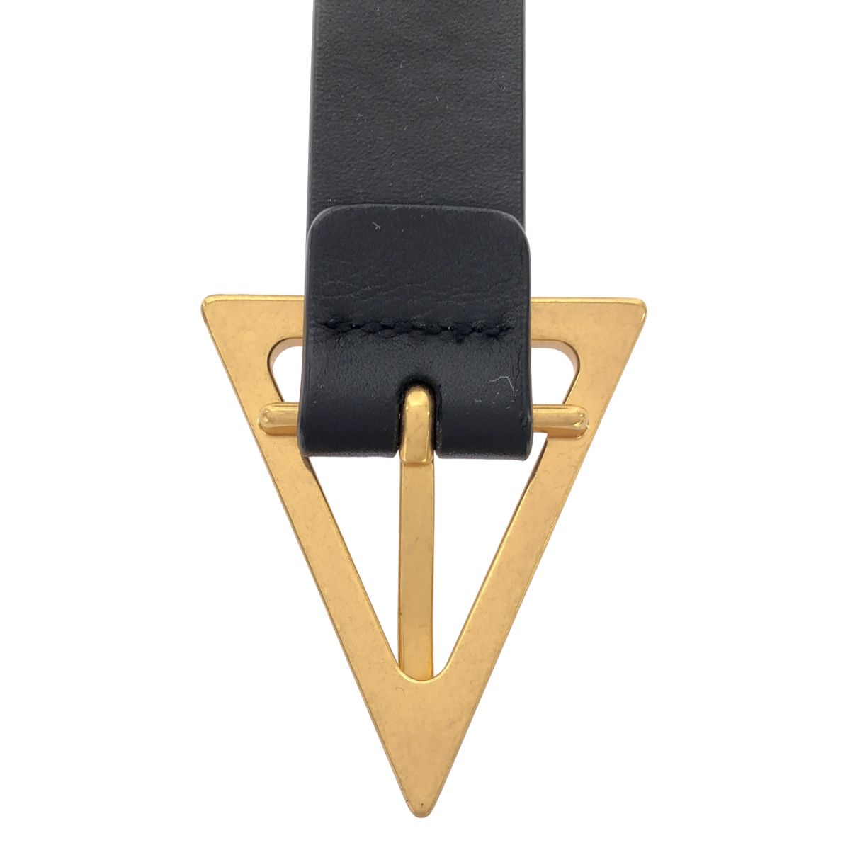 Bottega Veneta Grasp Triangle Buckle Leather Belt Black 75 — view 4