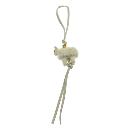 Loewe Sheep Felt Bag Charm White