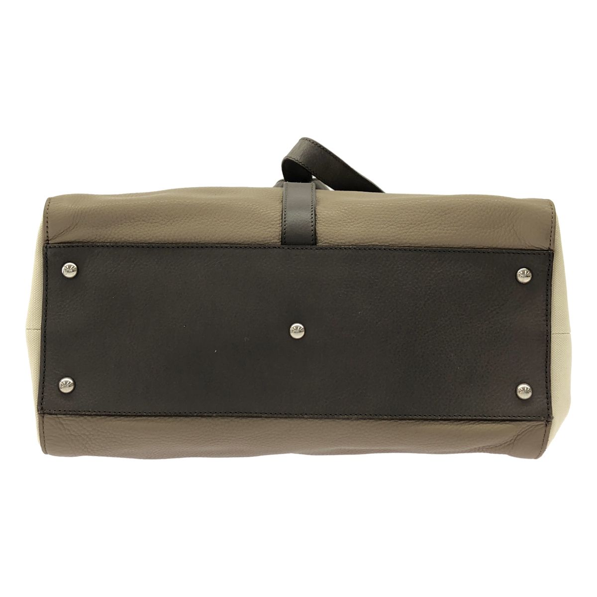 Saint Laurent Leather Canvas Handbag Beige — view 4