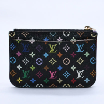 Louis Vuitton Monogram Multicolor Pochette Cles Coin Purse Noir Wallet Gold — view 2
