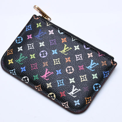 Louis Vuitton Monogram Multicolor Pochette Cles Coin Purse Noir Wallet Gold — view 3