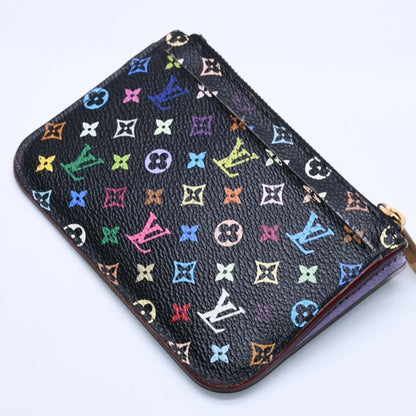 Louis Vuitton Monogram Multicolor Pochette Cles Coin Purse Noir Wallet Gold — view 4