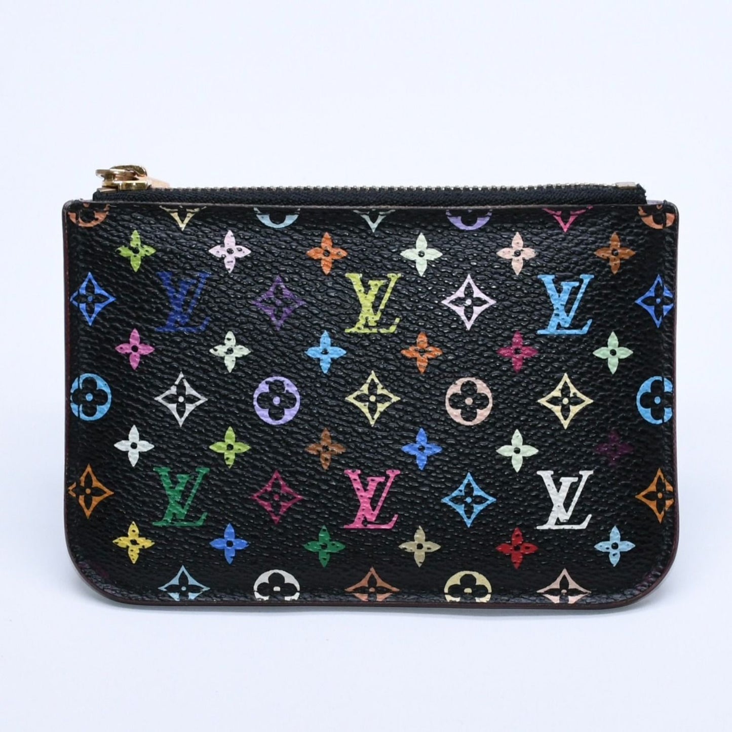 Louis Vuitton Monogram Multicolor Pochette Cles Coin Purse Noir Wallet Gold