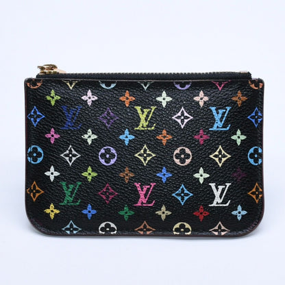Louis Vuitton Monogram Multicolor Pochette Cles Coin Purse Noir Wallet Gold