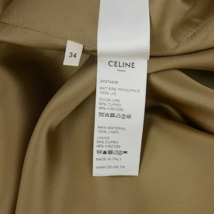 Celine Houndstooth Pattern Gathered Cape with Hood Long Length 34 Brown — view 7